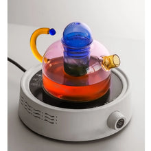 Load image into Gallery viewer, Contemporary Glass Teapot on Stove | Infuser Kettle with Cups - 1 Pc