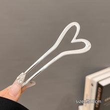 Load image into Gallery viewer, Gold & Silver Korean Heart Hair Sticks | Metal Hairstyle Pin - 1 Pc