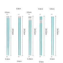 Load image into Gallery viewer, Light Blue Luxury Chopsticks | Reusable Non-Slip Chinese Tableware - 5 Pair Set