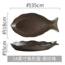 Load image into Gallery viewer, Japanese Fish Shaped Sushi Plates | Large Ceramic Serving Dish - 1 Pc