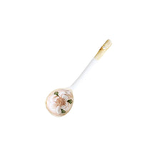 Load image into Gallery viewer, Beige Rose Vintage Ceramic Soup Spoon | Asian Cutlery - 1 Pc