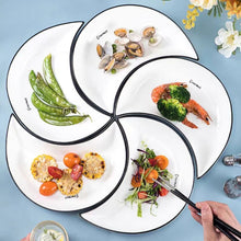 Load image into Gallery viewer, White Crescent 5-Piece Sushi Plates | Japanese Ceramic Dinnerware Set