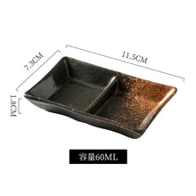 Load image into Gallery viewer, Duo Japanese Soy Sauce Dish | 2 Divided Sushi Dipping Bowl - 1 Pc