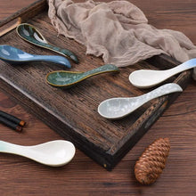 Load image into Gallery viewer, Rustic Japanese Ceramic Soup Spoons | Asian Cutlery Utensils - 1 Pc