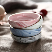 Load image into Gallery viewer, Gold & Pink Marble Soy Sauce Dish | Japanese Sushi Bowl for Dipping - 1 Pc