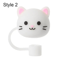 Load image into Gallery viewer, Cute Cat & Paw Silicone Straw Toppers | Reusable Cup Covers - 1 Pc