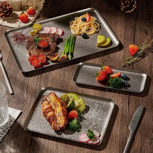 Load image into Gallery viewer, Speckled Stainless Steel Sushi Plates | Japanese Serving Tray - 1 Pc
