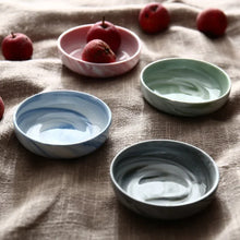 Load image into Gallery viewer, Gold & Pink Marble Soy Sauce Dish | Japanese Sushi Bowl for Dipping - 1 Pc