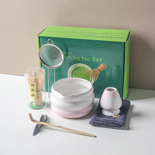 Load image into Gallery viewer, Pink Gradient Matcha Bowl | Whisk Holder Tea Towel Scoop - 7 Pc Set