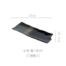 Load image into Gallery viewer, Blue Japanese Rectangular Sushi Plates | Ceramic Sashimi Serving Dish - 1 Pc