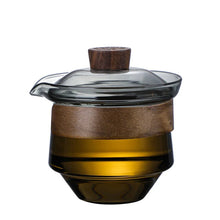 Load image into Gallery viewer, Clear Glass Gaiwan with Wooden Handle and Lid | Chinese Tea Set