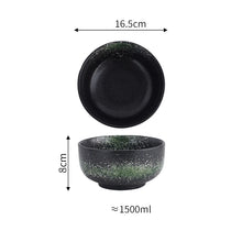 Load image into Gallery viewer, Black Japanese Bowls with Lid | Instant Ramen Donburi Ceramic Bowl - 1 Pc