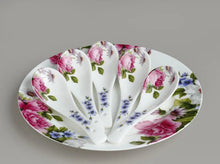 Load image into Gallery viewer, Rose Blossom Bone China | Ceramic Asian Soup Spoons - 10 Pc Set