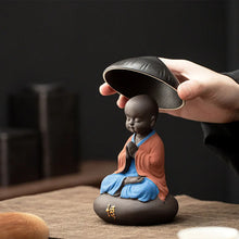 Load image into Gallery viewer, Praying Monk Tea Pet with Strainer | Chinese Ceramic Ornament - 1 Pc