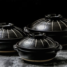 Load image into Gallery viewer, Black Donabe Pot | Ceramic Japanese Clay Rice Pots - 1 Pc
