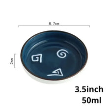 Load image into Gallery viewer, Blue Pattern Soy Sauce Dish | Small Ceramic Japanese Bowl for Sushi - 1 Pc