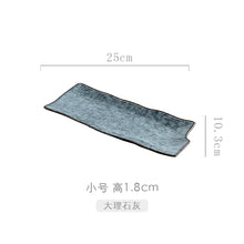 Load image into Gallery viewer, Blue Japanese Rectangular Sushi Plates | Ceramic Sashimi Serving Dish - 1 Pc