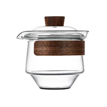 Load image into Gallery viewer, Clear Glass Gaiwan with Wooden Handle and Lid | Chinese Tea Set