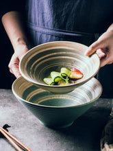 Load image into Gallery viewer, Swirl Pattern Japanese Ramen Bowls | Large Tapered Noodle Dishes - 1 Pc