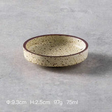 Load image into Gallery viewer, Retro Ceramic Sauce Plate | Round Dipping Dish for Seasoning - 1 Pc