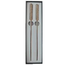 Load image into Gallery viewer, Rhinestone Metal Chopsticks with Box | Gold Silver Luxury Stainless Steel Gift - 1 Pair Set