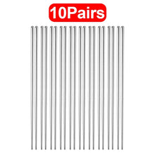 Load image into Gallery viewer, Korean Stainless Steel Metal Rounded Chopsticks - 10-Pair Set