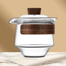 Load image into Gallery viewer, Clear Glass Gaiwan with Wooden Handle and Lid | Chinese Tea Set