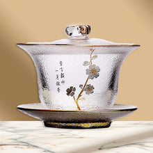 Load image into Gallery viewer, Luxury Glass Transparent Gaiwan Chinese Tea Cup | Bowl Lid Saucer