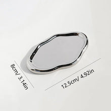 Load image into Gallery viewer, Chrome Ceramic Trinket Dish — Organic Jewelry Tray (1 pc)