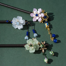 Load image into Gallery viewer, Chinese Ornament Hair Sticks with Hanging Tassel | Floral and Crystal Inspired Hair Pins