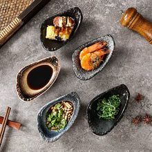 Load image into Gallery viewer, Oyster Shape Soy Sauce Dish | Japanese Ceramic Sauces Bowl - 1 Pc