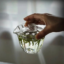 Load image into Gallery viewer, Petal Ridge Glass Gaiwan Tea Cup with Spout | Chinese KungFu Set