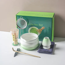 Load image into Gallery viewer, Green Gradient Matcha Bowl | Whisk Holder Tea Towel Scoop – 7 Pc Set