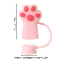 Load image into Gallery viewer, Cute Cat & Paw Silicone Straw Toppers | Reusable Cup Covers - 1 Pc