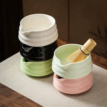 Load image into Gallery viewer, White Traditional Japanese Matcha Bowl and Whisk Holder | Ceramic Tea Bowl