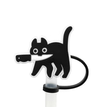 Load image into Gallery viewer, Cute Black Cat Straw Toppers | Silicone Cup Covers - 1 Pc