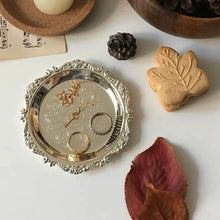 Load image into Gallery viewer, Silver & Gold Small Trinket Dish | Jewelry Tray Plate - 1 Pc