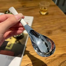Load image into Gallery viewer, Gold & Silver Korean Soup Spoons | Asian Stainless Steel Tableware - 1 Pc