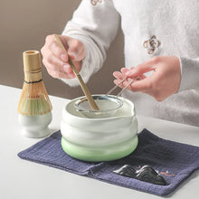 Load image into Gallery viewer, Green Gradient Matcha Bowl | Whisk Holder Tea Towel Scoop – 7 Pc Set