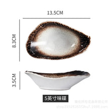Load image into Gallery viewer, Oyster Shape Soy Sauce Dish | Japanese Ceramic Sauces Bowl - 1 Pc