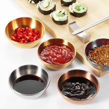 Load image into Gallery viewer, Stainless Steel Golden Soy Sauce Bowl | Asian Dipping Bowls  - 2 Pc Set