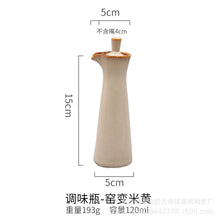 Load image into Gallery viewer, Tall Ceramic Seasoning Soy Sauce Bottle | Small Japanese Dispenser for Oil Vinegar - 1 Pc