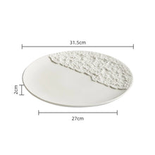 Load image into Gallery viewer, White Round Ceramic Sushi Plates | Japanese Textured Serving Platter - 1 Pc
