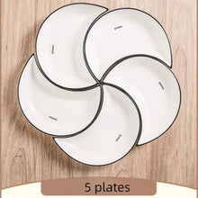 Load image into Gallery viewer, White Crescent 5-Piece Sushi Plates | Japanese Ceramic Dinnerware Set
