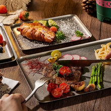 Load image into Gallery viewer, Speckled Stainless Steel Sushi Plates | Japanese Serving Tray - 1 Pc