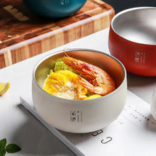 Load image into Gallery viewer, Insulated Ramen Bowls with Lid | Colorful Stainless Steel Rice Soup Tableware