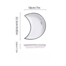 Load image into Gallery viewer, White Crescent 5-Piece Sushi Plates | Japanese Ceramic Dinnerware Set