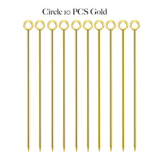 Load image into Gallery viewer, Circle Metal Cocktail Picks | Rose Gold Toothpick Skewers - 10 Pc Set