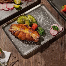 Load image into Gallery viewer, Speckled Stainless Steel Sushi Plates | Japanese Serving Tray - 1 Pc