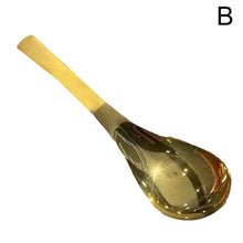 Load image into Gallery viewer, Gold & Silver Korean Soup Spoons | Asian Stainless Steel Tableware - 1 Pc